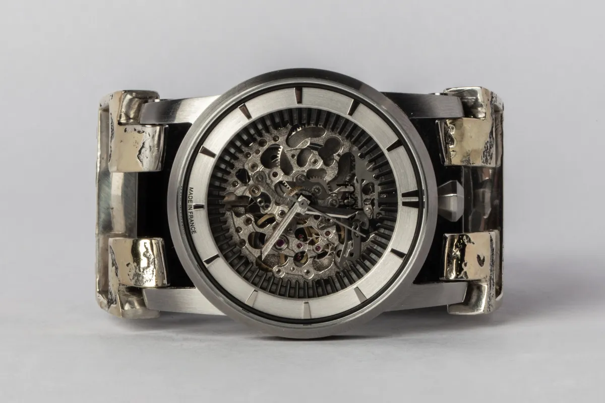 P4—FOB Watch #422 (Hyperstrap-T [Studs], Silver Skeleton, PA18K-NG) sold by Parts of Four