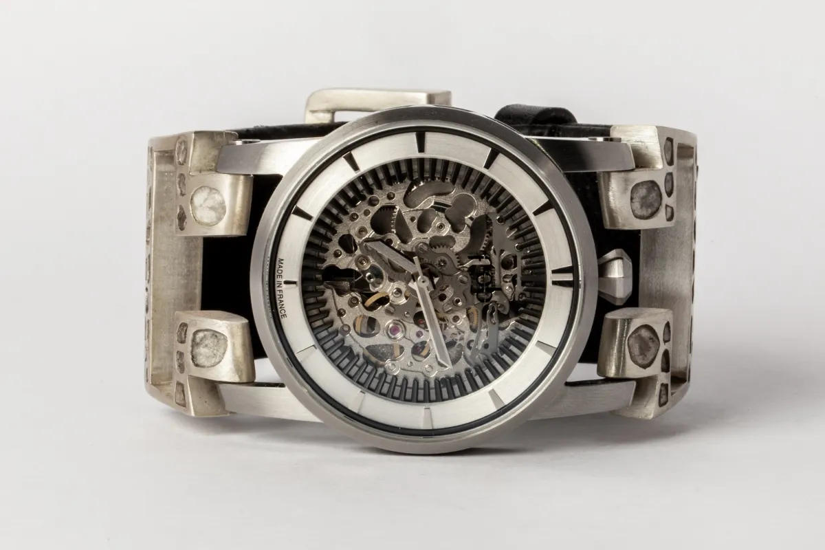 P4—FOB Watch #442 (Hyperstrap-T [Mega Pavé, Buckle], Silver Skeleton, MA+DIA-NG) sold by Parts of Four