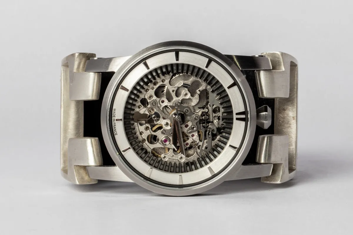 P4—FOB Watch #402 (Hyperstrap-T [Studs], Silver Skeleton, MA-NG) sold by Parts of Four