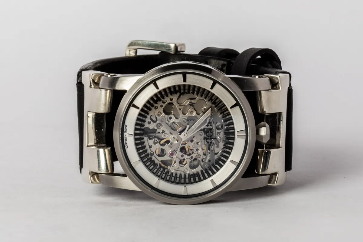 P4—FOB Watch #382 (Straight Strap [Buckle], Silver Skeleton, PA-NG) sold by Parts of Four