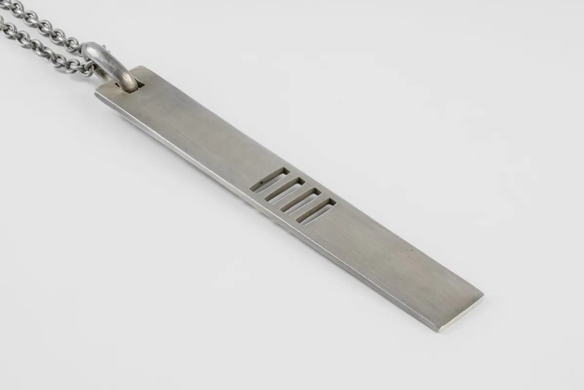 Plate Necklace (4-Bar Punchout, AS+DA) sold by Parts of Four