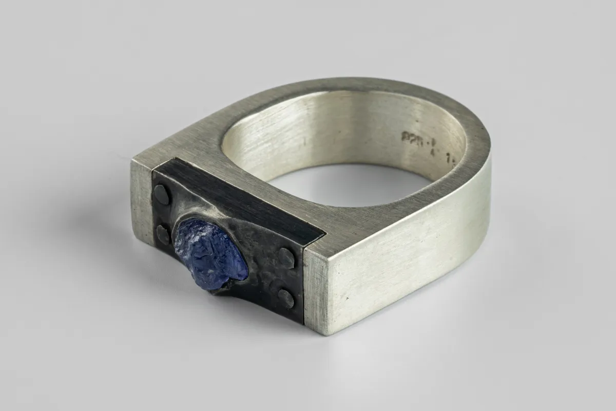 Plate Ring Single (Terrestrial Surfaced, Tanzanite, 9mm, MA+KA+TAN) sold by Parts of Four