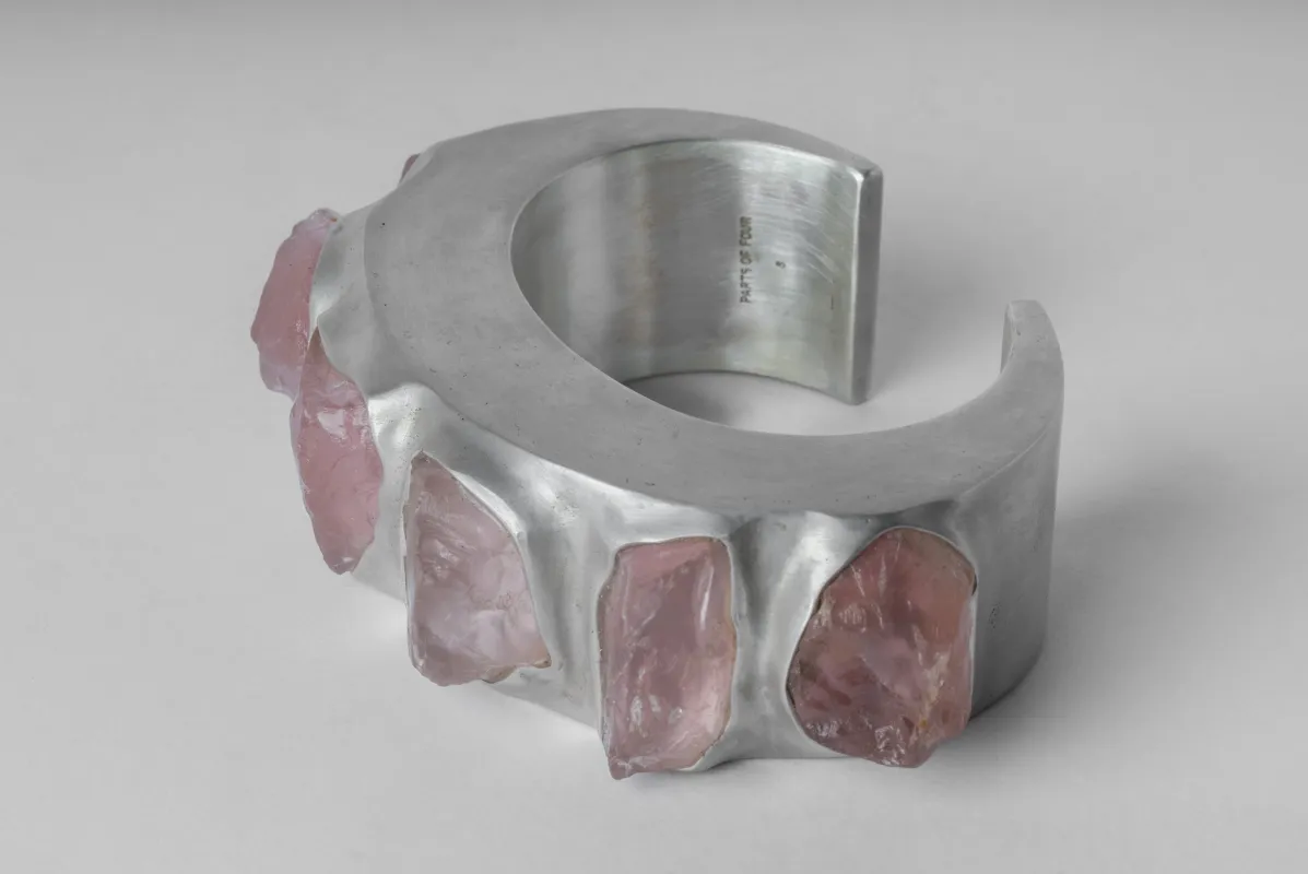 Crescent Bracelet (Terrestrial Surfaced, Rose Quartz, 30mm, AS+MA+ROS) sold by Parts of Four