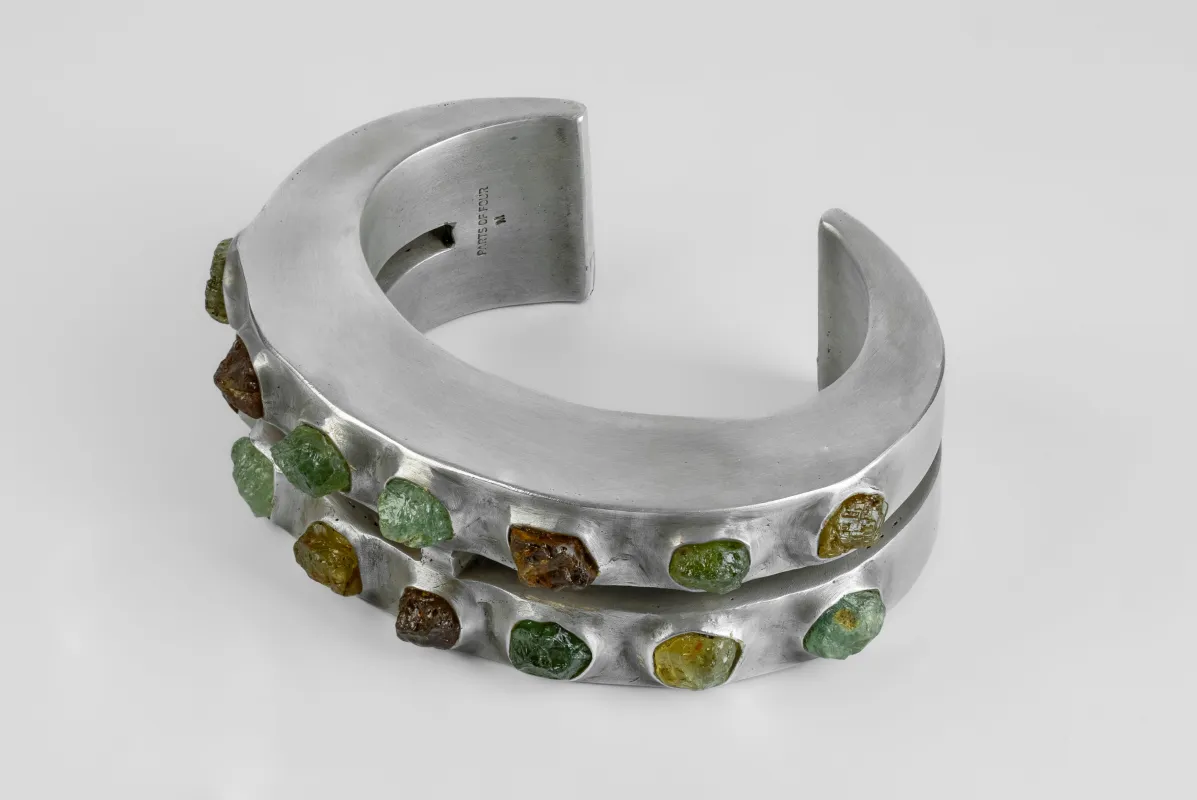Crescent Crevice Bracelet (Terrestrial Surfaced, Peridot, 30mm, AS+PER) sold by Parts of Four