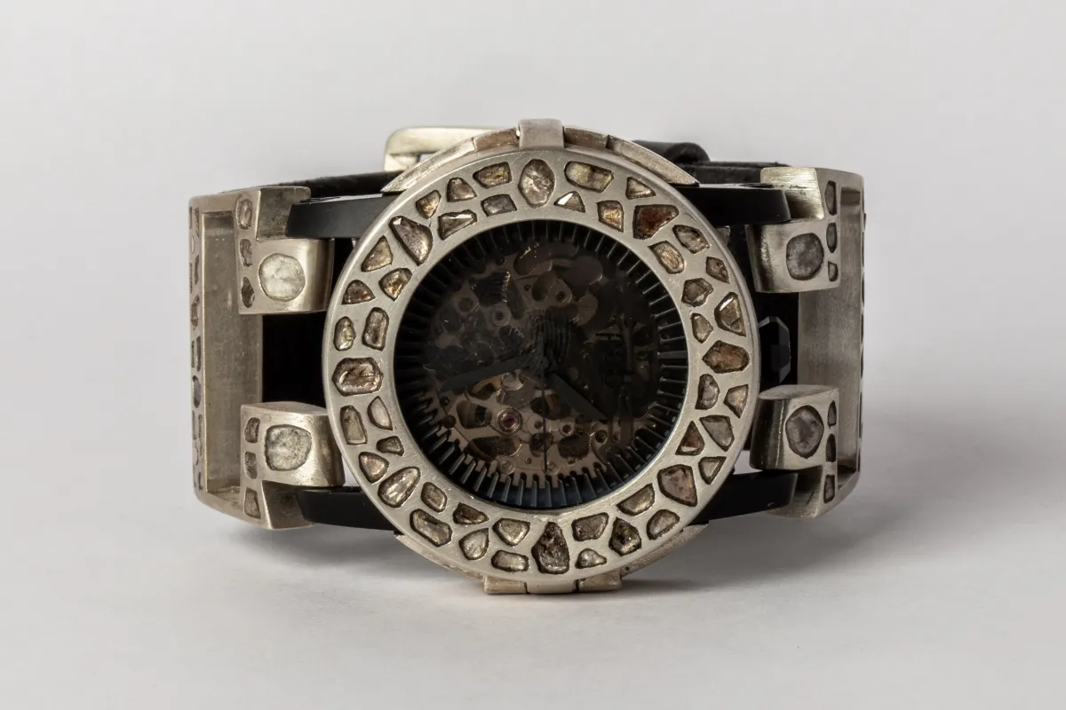 P4—FOB Watch #83 (Case [Mega Pavé], Hyperstrap-T [Mega Pavé, Buckle], Black Matte, MA+DIA-MA+DIA-NG) sold by Parts of Four