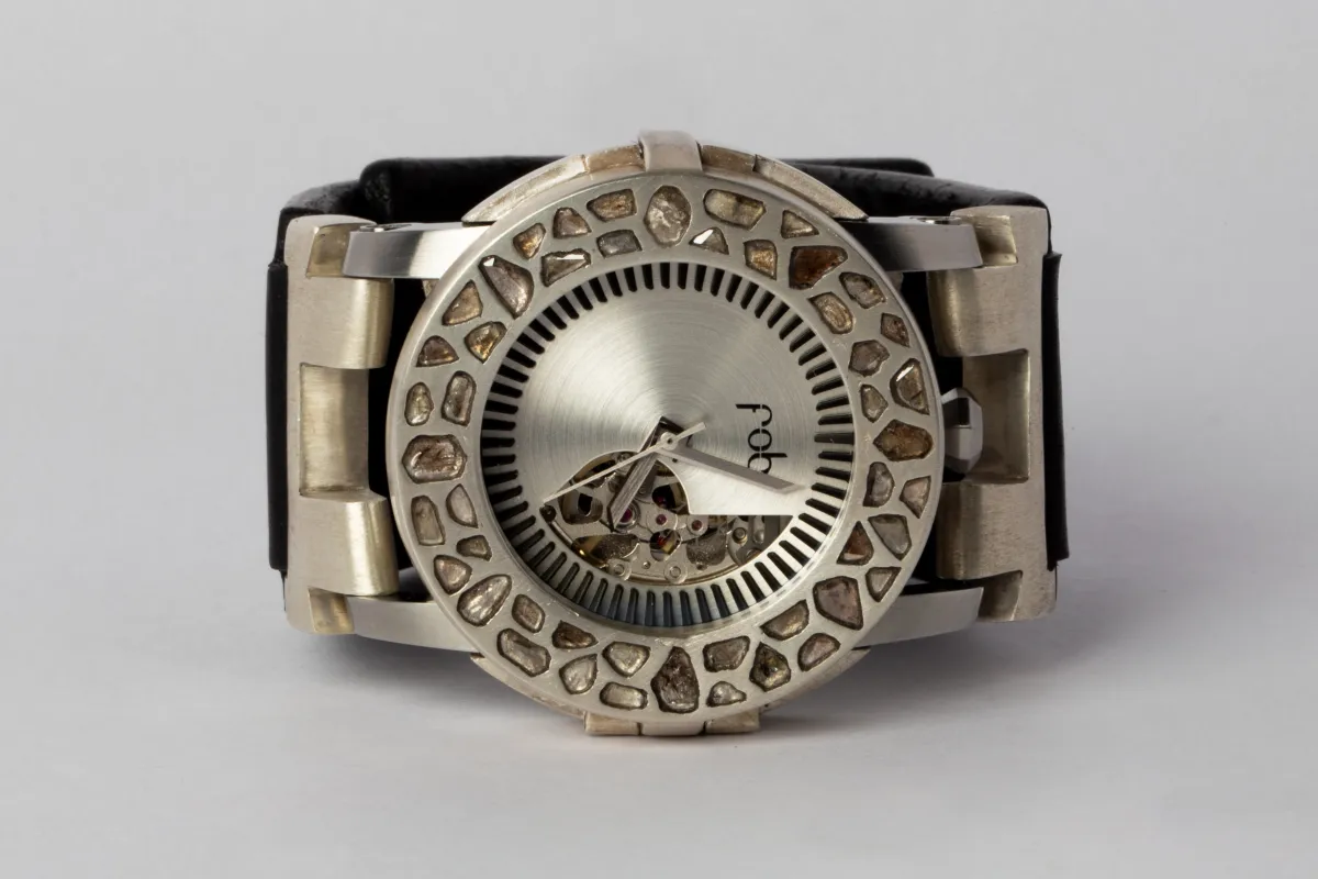 P4—FOB Watch #569 (Case [Mega Pavé], Straight Strap [Studs], Oblivion, MA+DIA-MA-NG) sold by Parts of Four