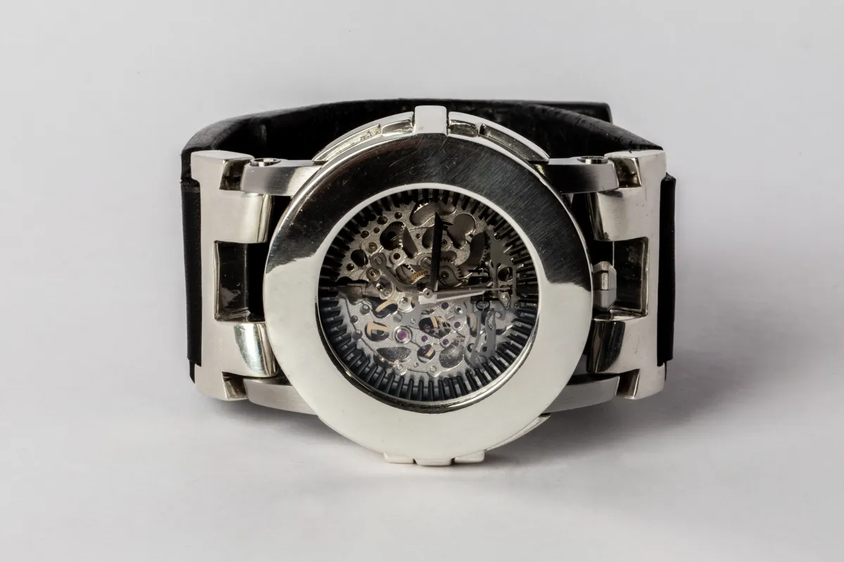 P4—FOB Watch #34 (Case, Straight Strap [Studs], Silver Skeleton, PA-PA-NG) sold by Parts of Four