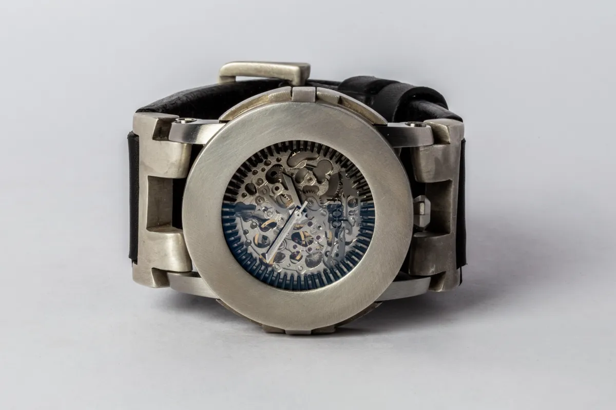 P4—FOB Watch #14 (Case, Straight Strap [Buckle], Silver Skeleton, DA-DA-NG) sold by Parts of Four