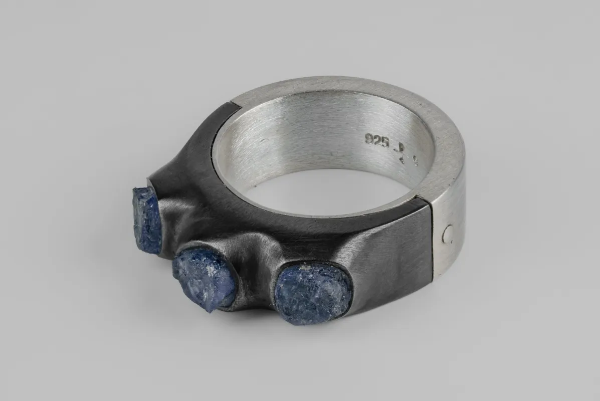 Sistema Ring (Terrestrial Surfaced, 3 Tanzanites, 9mm, MA+KA+TAN) sold by Parts of Four