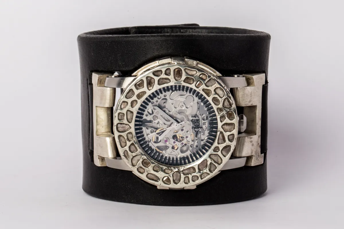 P4—FOB Watch #2674 (Case [Mega Pavé], Restraint, Silver Skeleton, MA10KW+DIA-MA-NG) sold by Parts of Four