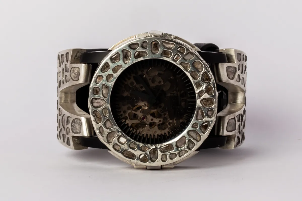 P4—FOB Watch #2375 (Case [Mega Pavé], Hyperstrap-V [Mega Pavé, Buckle], Black Matte, MA10KW+DIA-MA+DIA-NG) sold by Parts of Four