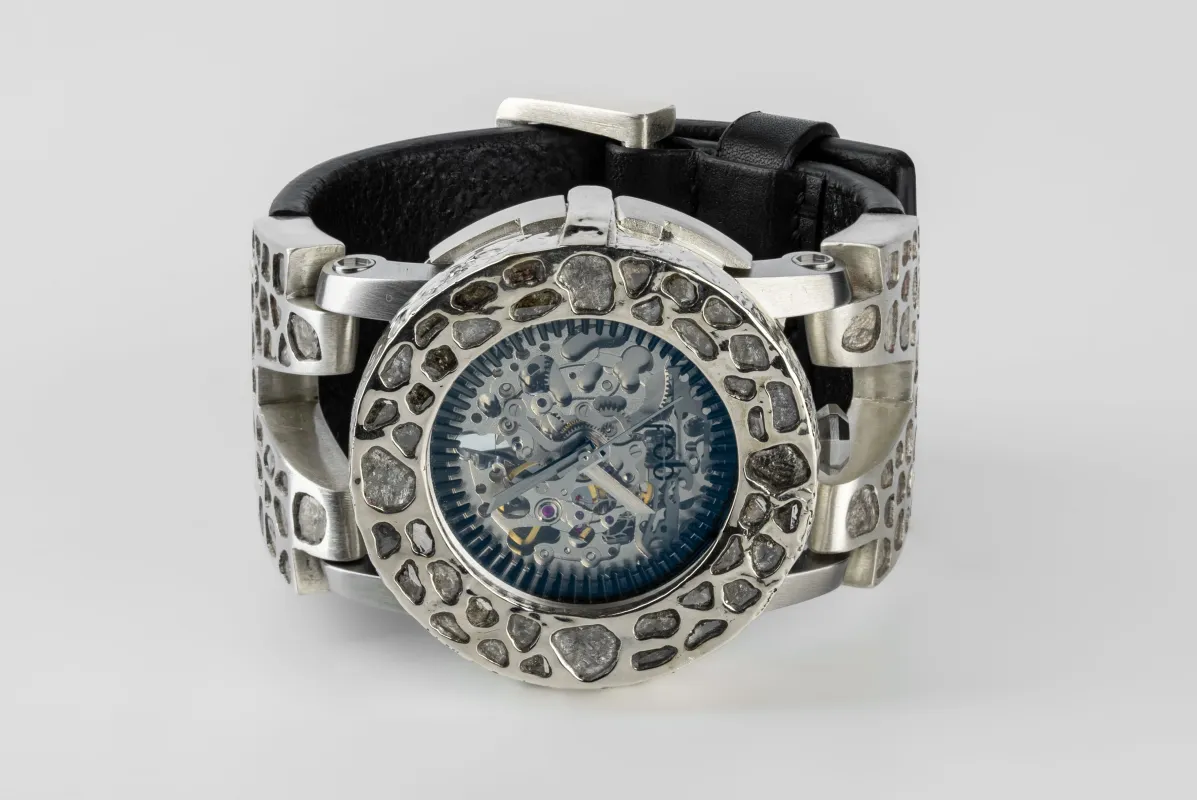 P4—FOB Watch #2374 (Case [Mega Pavé], Hyperstrap-V [Mega Pavé, Buckle], Silver Skeleton, MA10KW+DIA-MA+DIA-NG) sold by Parts of Four