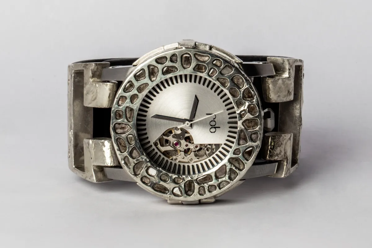 P4—FOB Watch #1249 (Case [Mega Pavé], Hyperstrap-T [Studs], Oblivion, MA10KW+DIA-MA10KW-NG) sold by Parts of Four