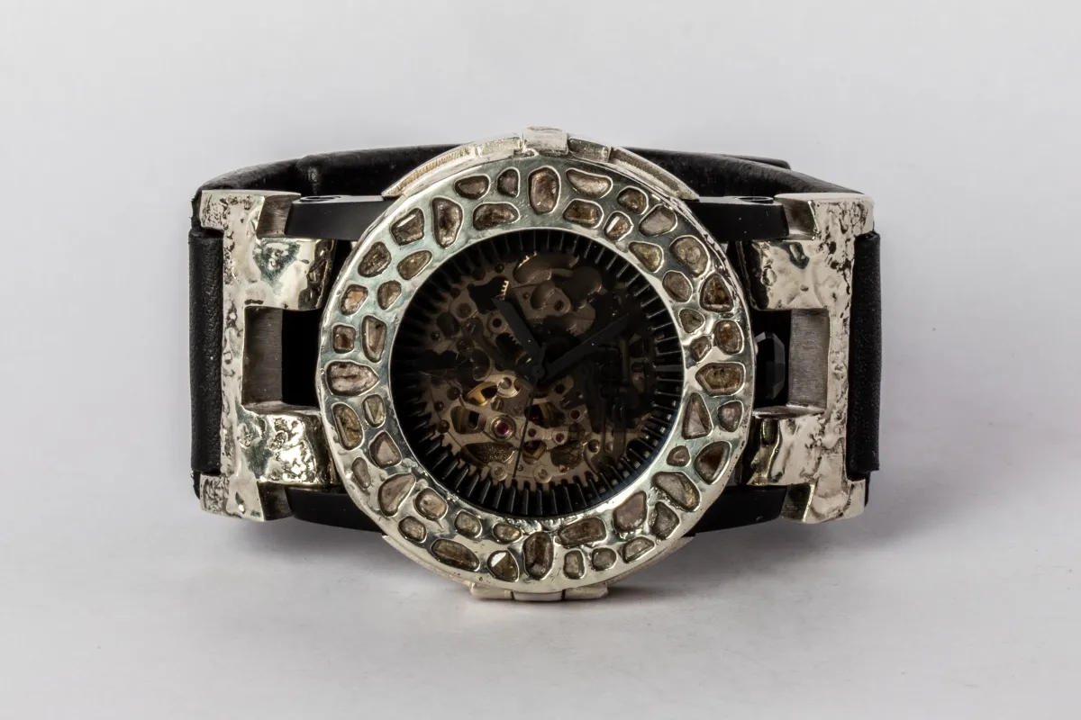 P4—FOB Watch #1019 (Case [Mega Pavé], Straight Strap [Studs], Black Matte, MA10KW+DIA-MA10KW-NG) sold by Parts of Four