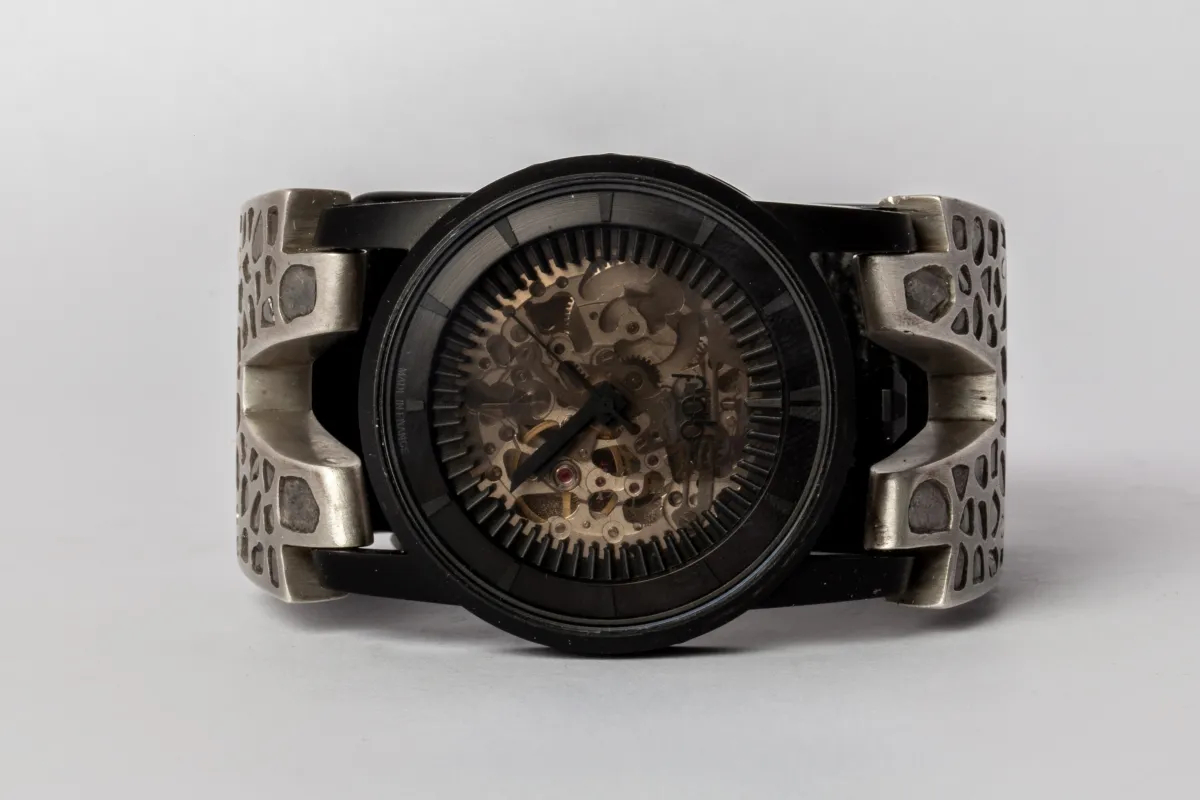 P4—FOB Watch #479 (Hyperstrap-V [Mega Pavé, Studs], Black Matte, DA+DIA-NG) sold by Parts of Four