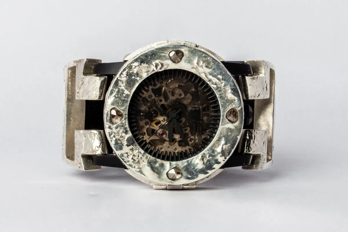 P4—FOB Watch #315 (Case [0.8 CT, 4 Diamond Slabs], Hyperstrap-T [Buckle], Black Matte, MA10KW+DIA-MA10KW-NG) sold by Parts of Four