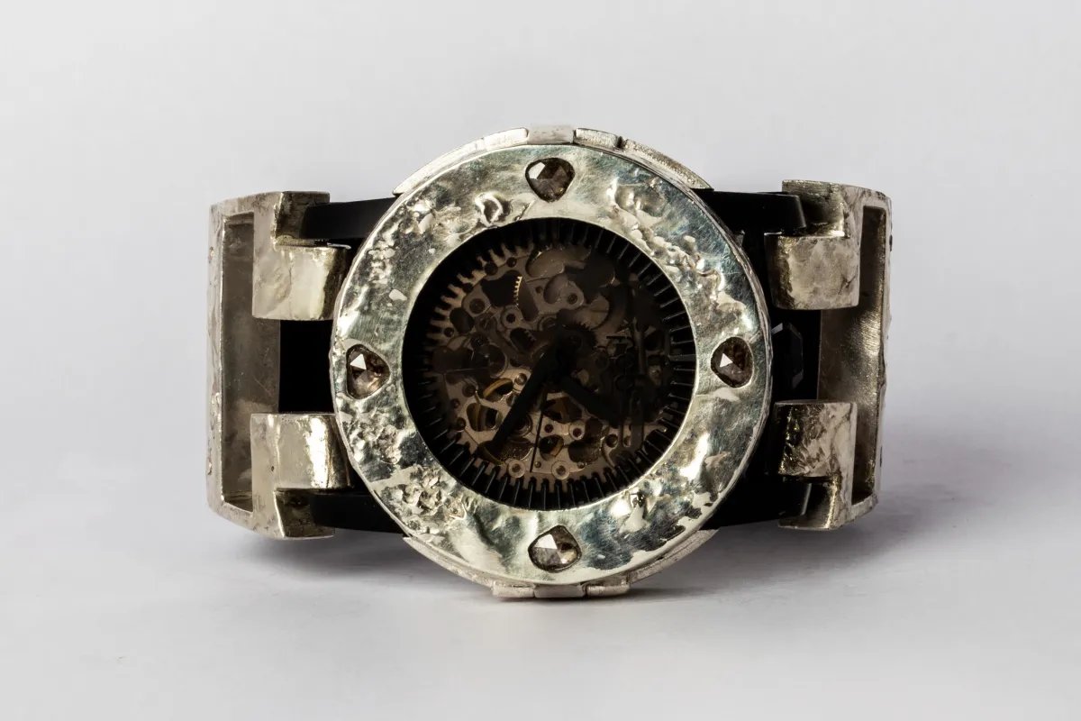 P4—FOB Watch #295 (Case [0.8 CT, 4 Diamond Slabs], Hyperstrap-T [Studs], Black Matte, MA10KW+DIA-MA10KW-NG) sold by Parts of Four