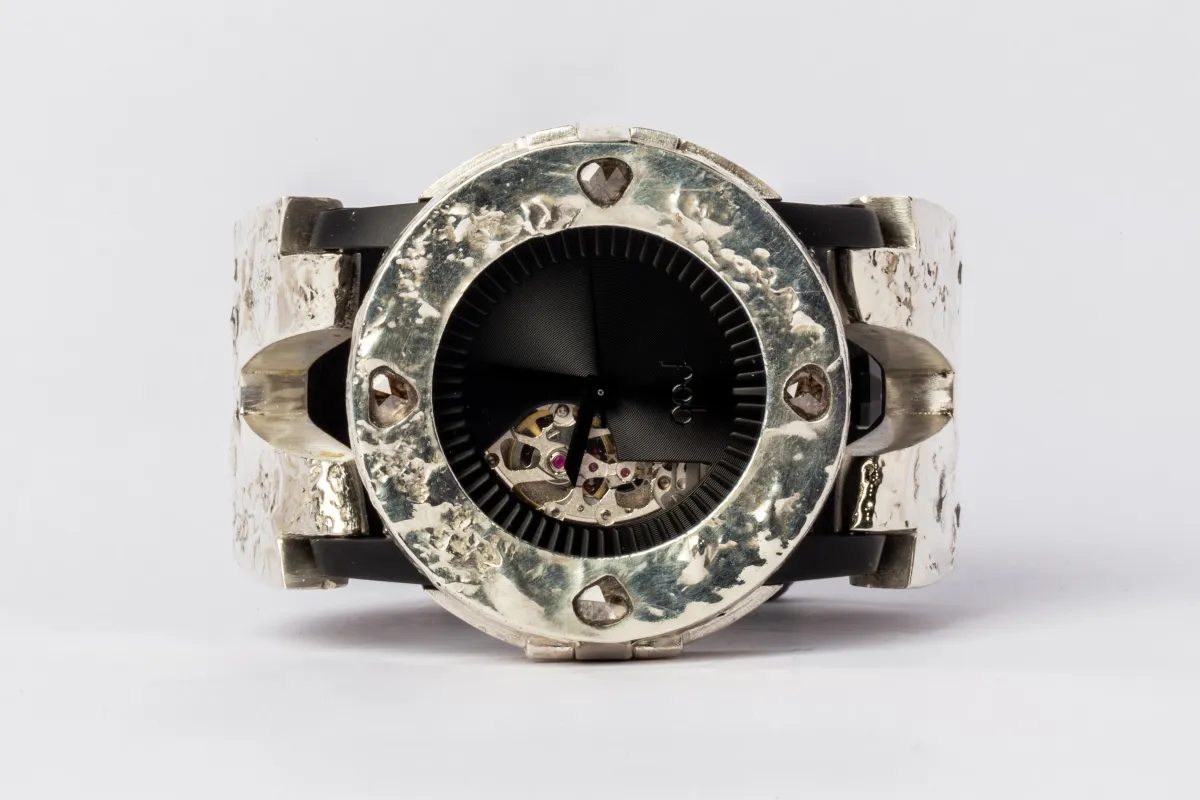 P4—FOB Watch #236 (Case [0.8 CT, 4 Diamond Slabs], Hyperstrap-V [Buckle], Phantom, MA10KW+DIA-MA10KW-NG) sold by Parts of Four