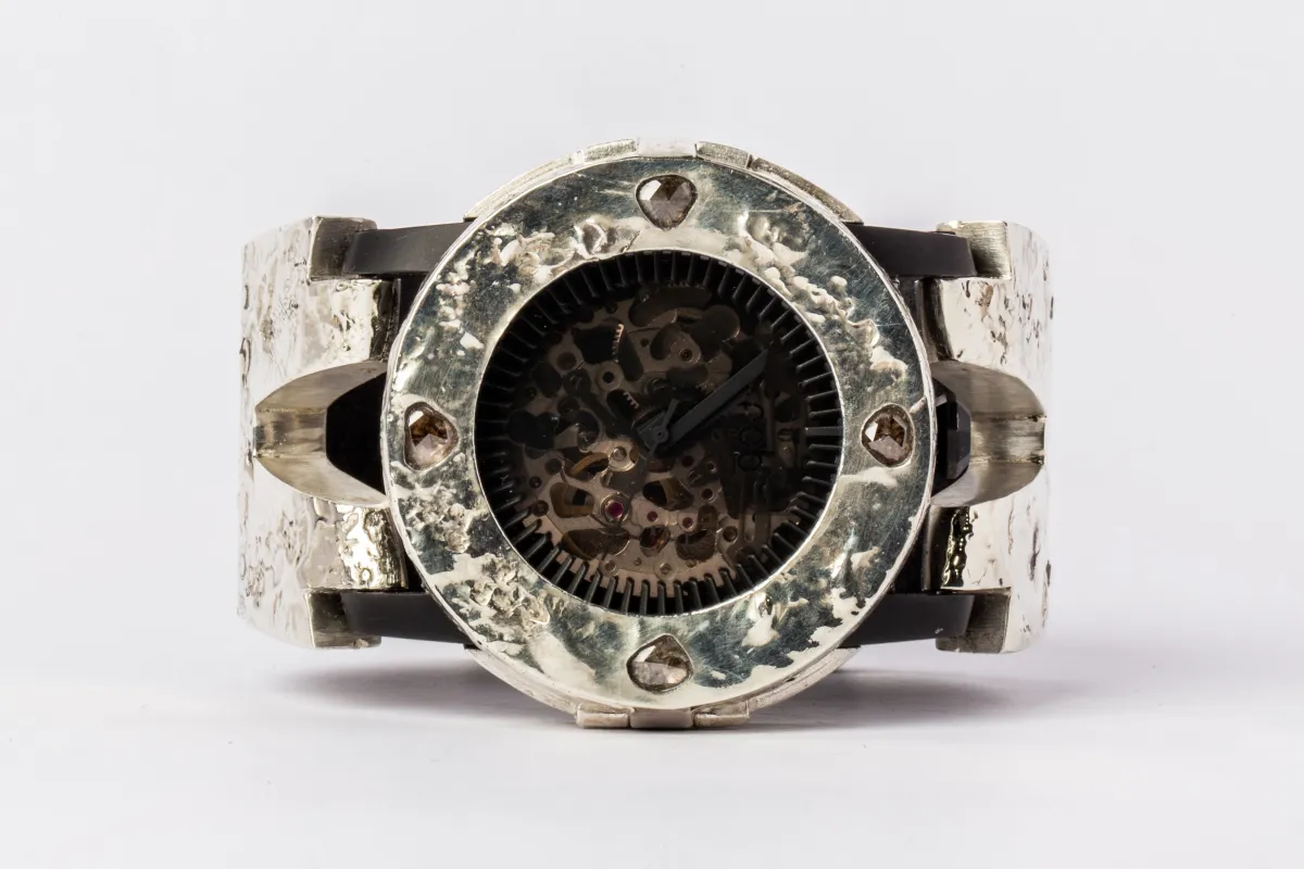 P4—FOB Watch #235 (Case [0.8 CT, 4 Diamond Slabs], Hyperstrap-V [Buckle], Black Matte, MA10KW+DIA-MA10KW-NG) sold by Parts of Four