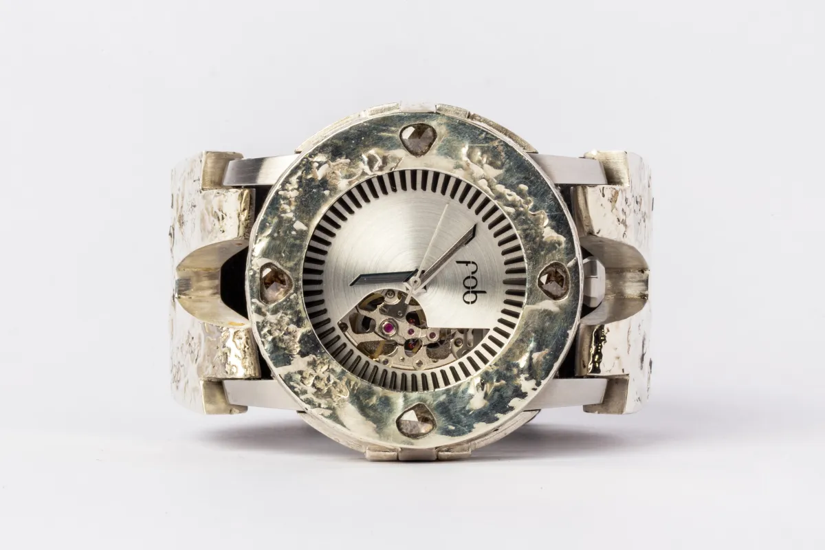 P4—FOB Watch #233 (Case [0.8 CT, 4 Diamond Slabs], Hyperstrap-V [Buckle], Oblivion, MA10KW+DIA-MA10KW-NG) sold by Parts of Four