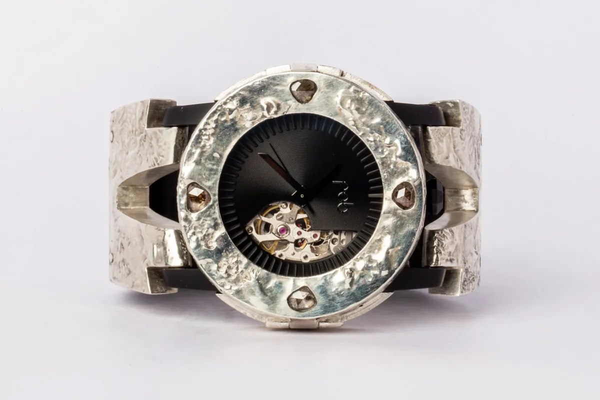 P4—FOB Watch #232 (Case [0.8 CT, 4 Diamond Slabs], Hyperstrap-V [Studs], Phantom, MA10KW+DIA-MA10KW-NG) sold by Parts of Four