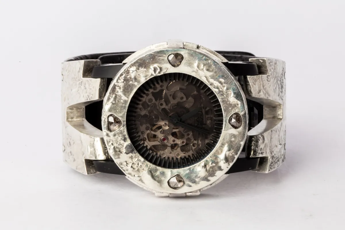 P4—FOB Watch #231 (Case [0.8 CT, 4 Diamond Slabs], Hyperstrap-V [Studs], Black Matte, MA10KW+DIA-MA10KW-NG) sold by Parts of Four