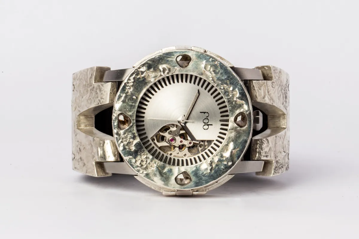 P4—FOB Watch #229 (Case [0.8 CT, 4 Diamond Slabs], Hyperstrap-V [Studs], Oblivion, MA10KW+DIA-MA10KW-NG) sold by Parts of Four