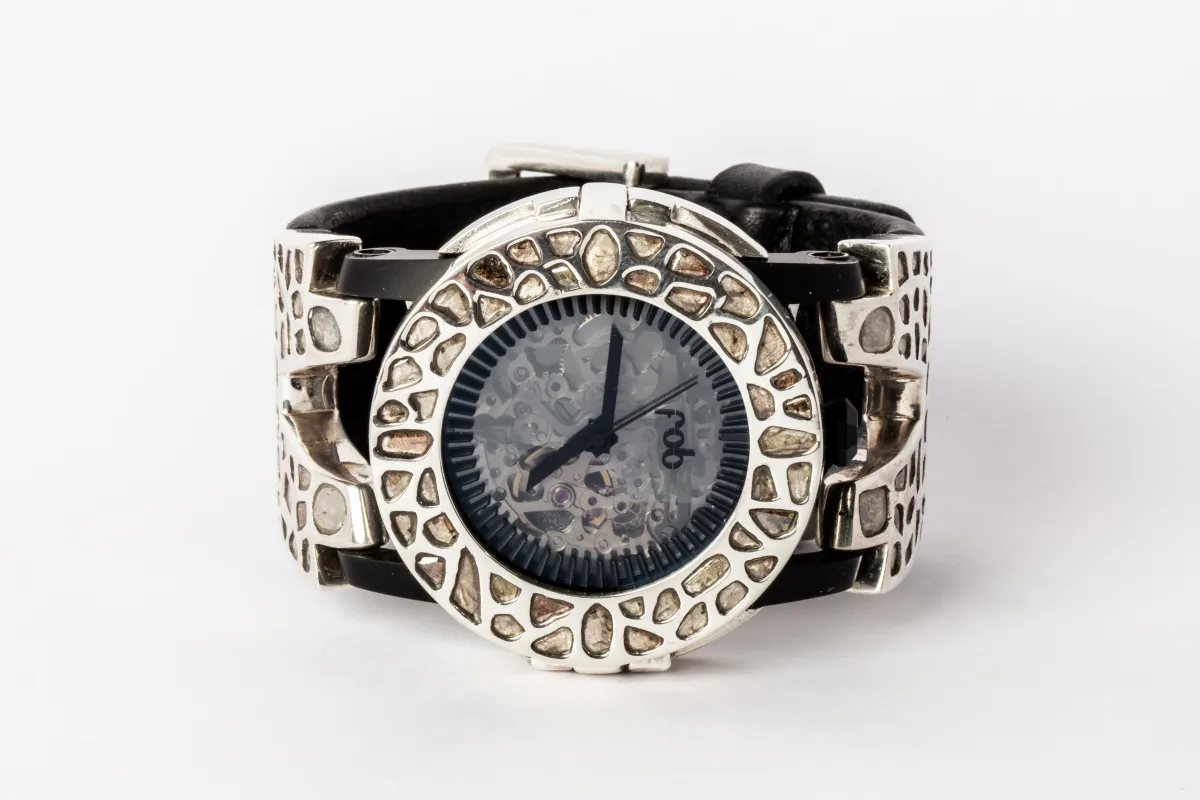 P4—FOB Watch #155 (Case [Mega Pavé], Hyperstrap-V [Mega Pavé, Buckle], Black Matte, PA+DIA-PA+DIA-NG) sold by Parts of Four