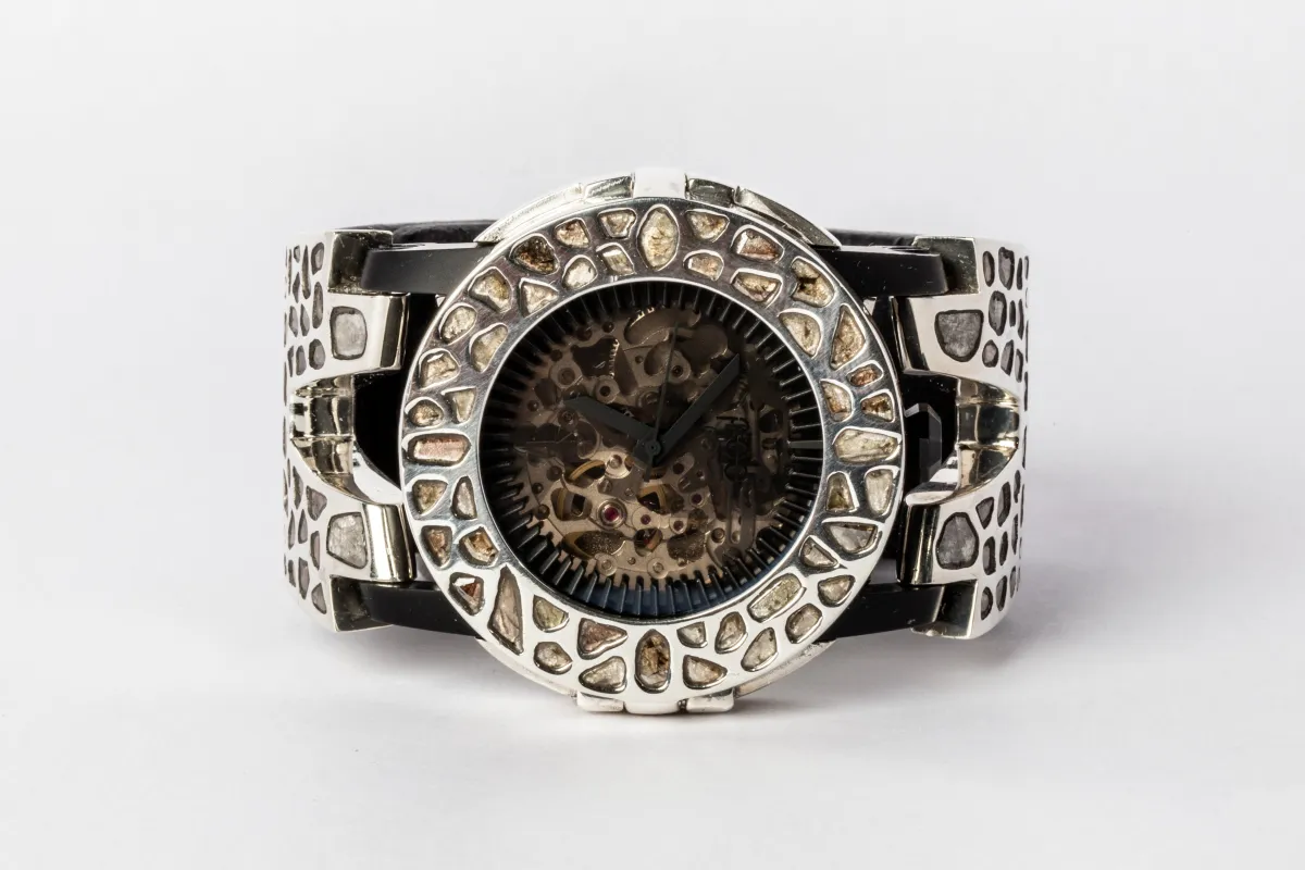 P4—FOB Watch #123 (Case [Mega Pavé], Hyperstrap-V [Mega Pavé, Studs], Black Matte, PA+DIA-PA+DIA-NG) sold by Parts of Four