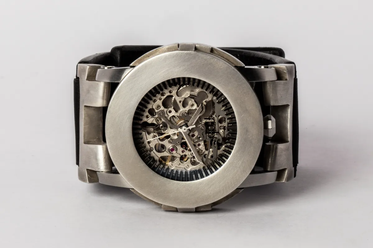 P4—FOB Watch #30 (Case, Straight Strap [Studs], Silver Skeleton, DA-DA-NG) sold by Parts of Four
