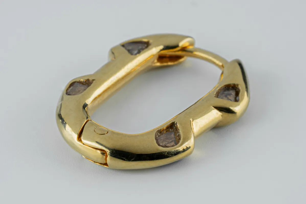 Deco Earring (Extra Small, 0.4 CT, 8 Diamond Slabs, YGA+DIA) sold by Parts of Four