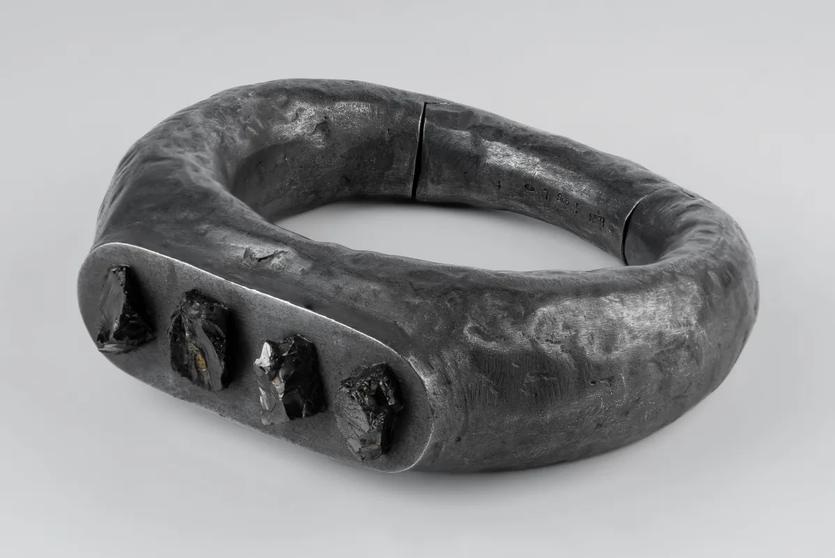 Thick Roman bracelet (Shungite, KA+NS) sold by Parts of Four