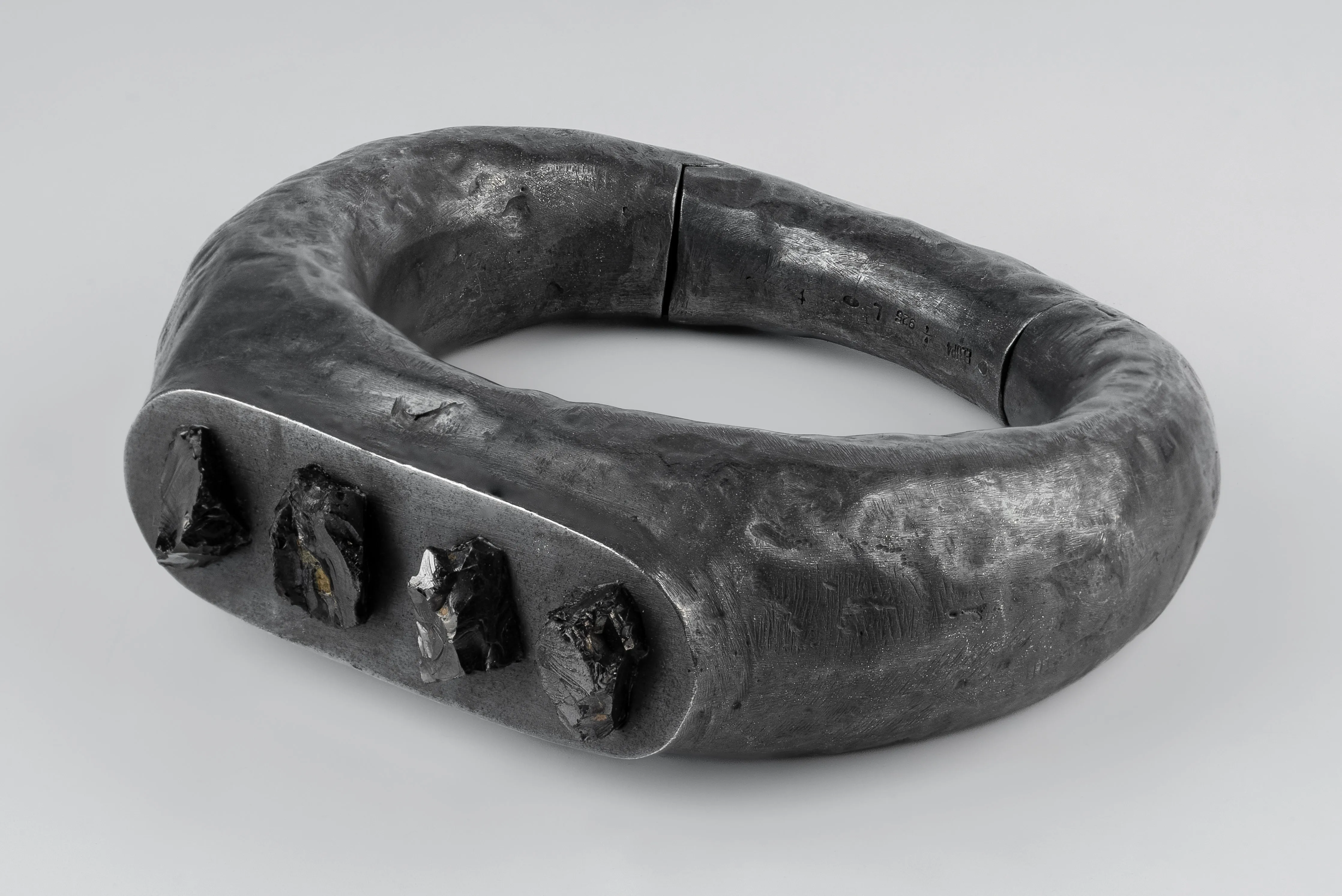 Thick Roman bracelet (Shungite, KA+NS) sold by Parts of Four