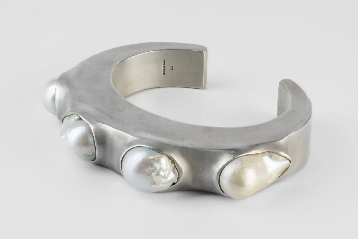 Crescent Bracelet (Terrestrial Surfaced, White Pearl, 15mm, AS+MA+WPRL) sold by Parts of Four