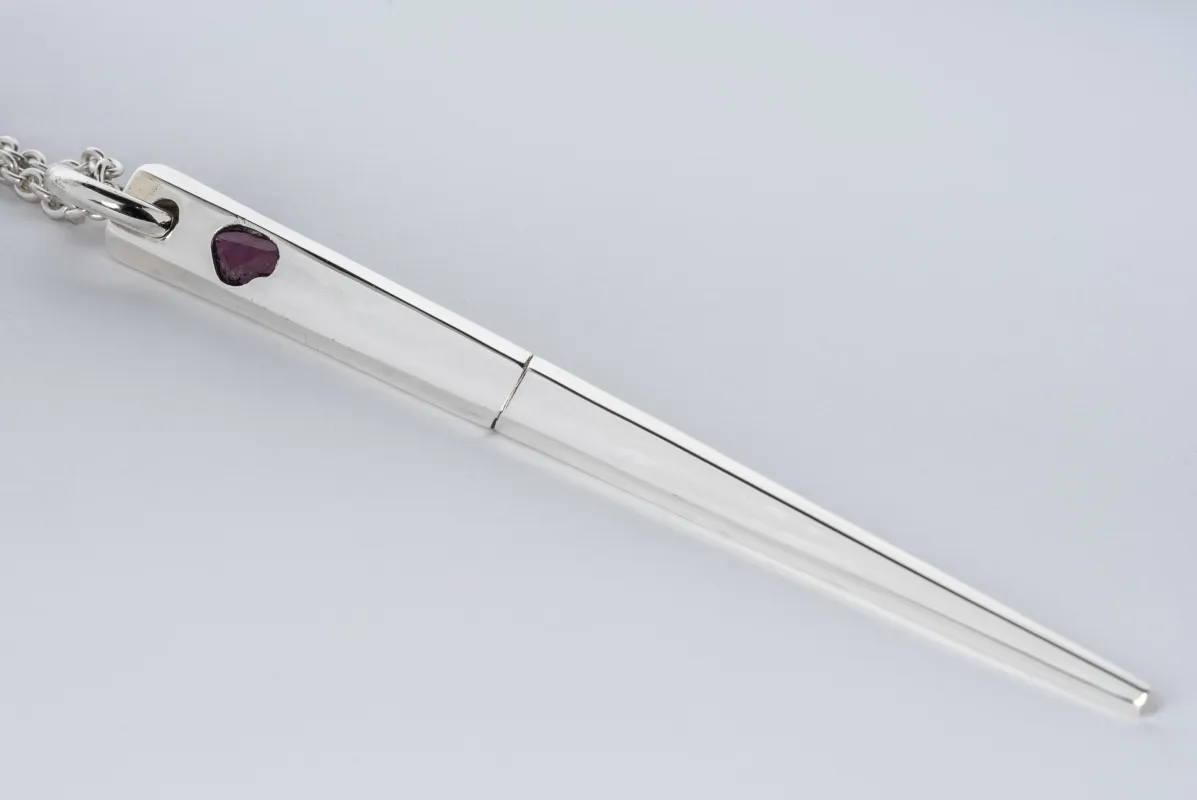 Big Spike Necklace (0.5 CT, Single Ruby Slice, PA+RUB) sold by Parts of Four
