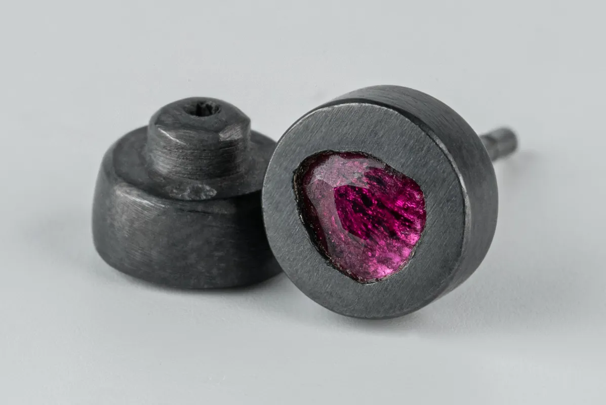 Stud Earring (0.2 CT, Ruby Slice, KA+RUB) sold by Parts of Four