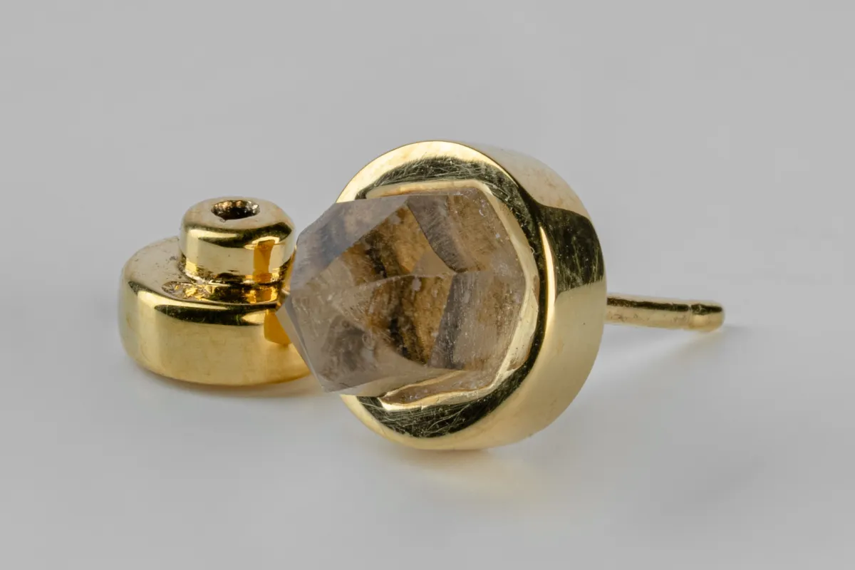 Stud Earring (9mm, Herkimer Spike, YGA+HER) sold by Parts of Four