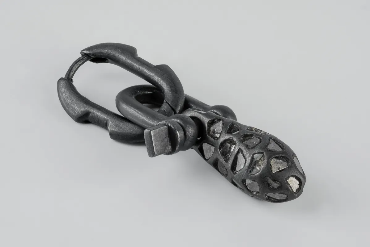 Deco Earring (Extra Small Links, Chrysalis Charm Var., Mega Pavé, KA+DIA) sold by Parts of Four