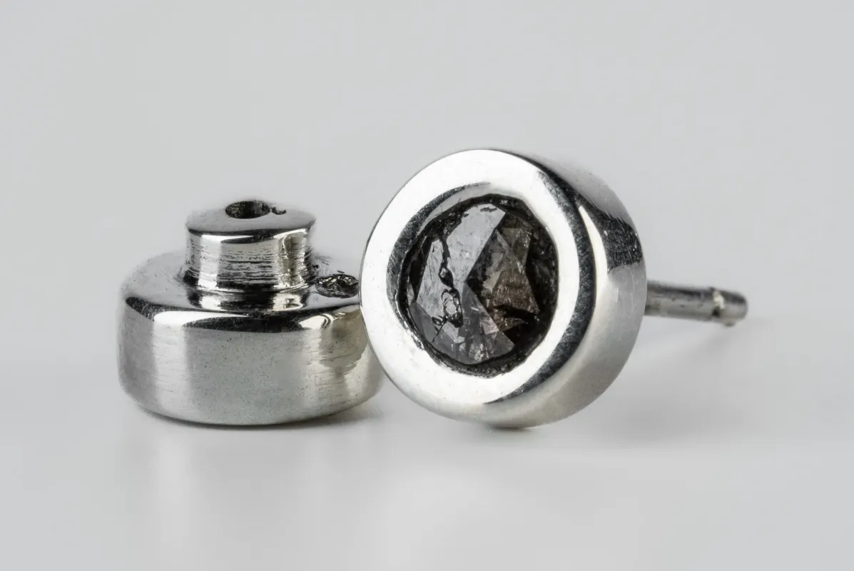 Stud Earring (0.2 CT, Tiny Faceted Diamond Slab, PA+FCDIA) sold by Parts of Four