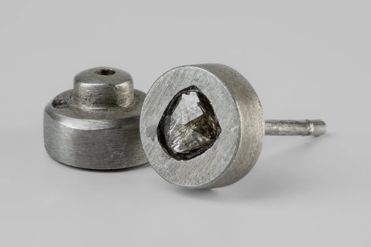 Stud Earring (0.2 CT, Tiny Faceted Diamond Slab, DA+FCDIA) sold by Parts of Four