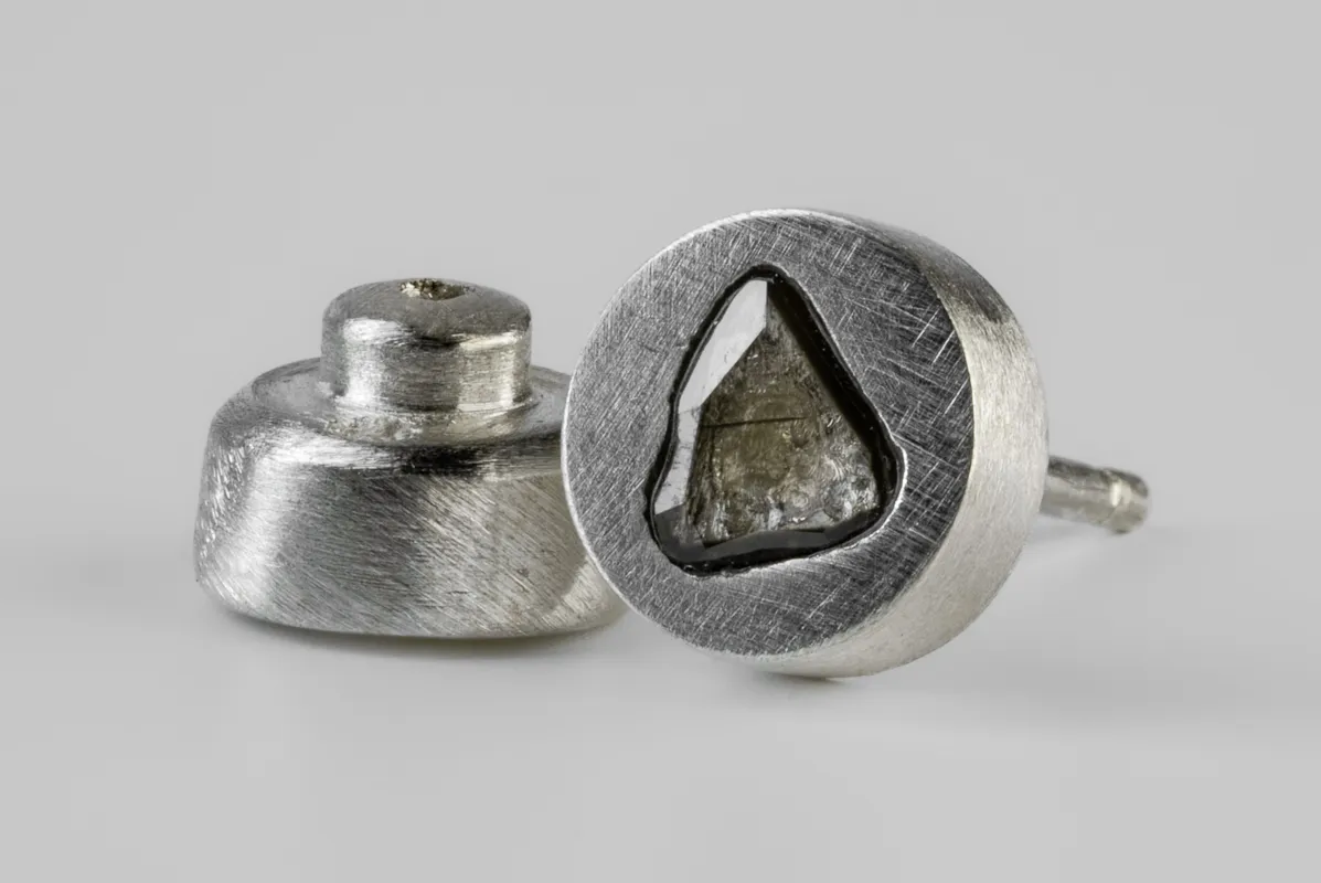 Stud Earring (0.2 CT, Tiny Faceted Diamond Slab, MA+FCDIA) sold by Parts of Four