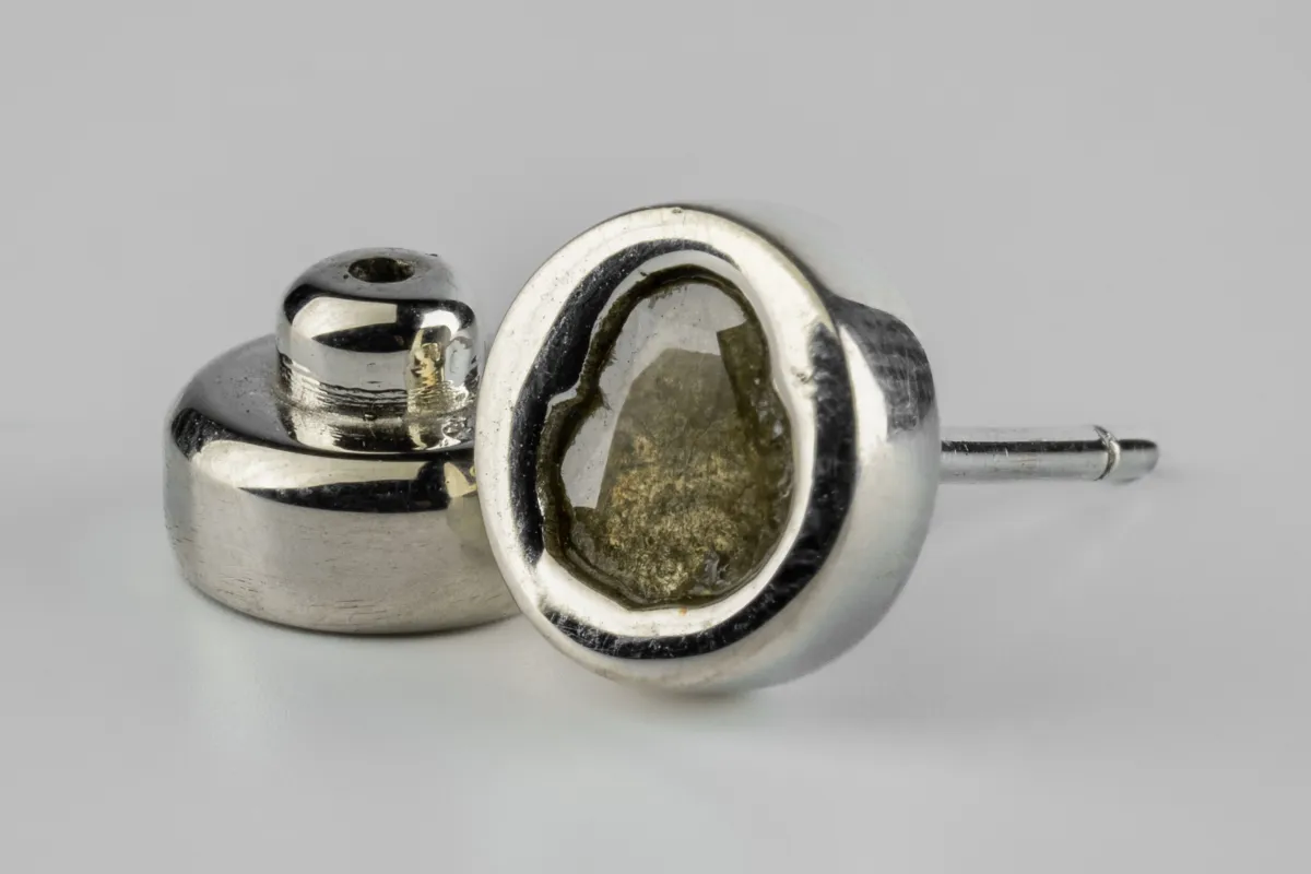 Stud Earring (0.2 CT, Yellow Diamond Slab, PA+YDIA) sold by Parts of Four