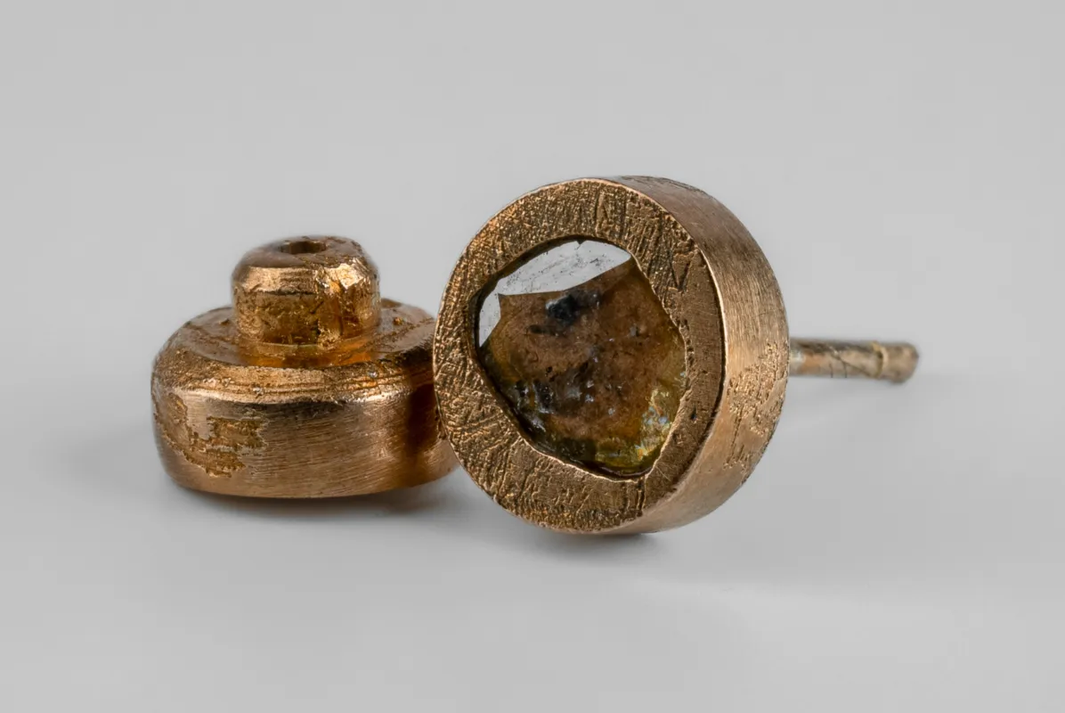 Stud Earring (0.2 CT, Yellow Diamond Slab, AMA+YDIA) sold by Parts of Four