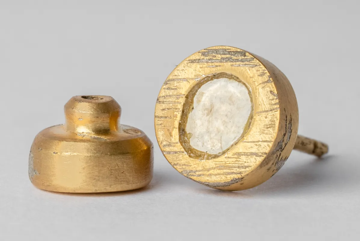 Stud Earring (0.2 CT, Yellow Diamond Slab, AGA+YDIA) sold by Parts of Four