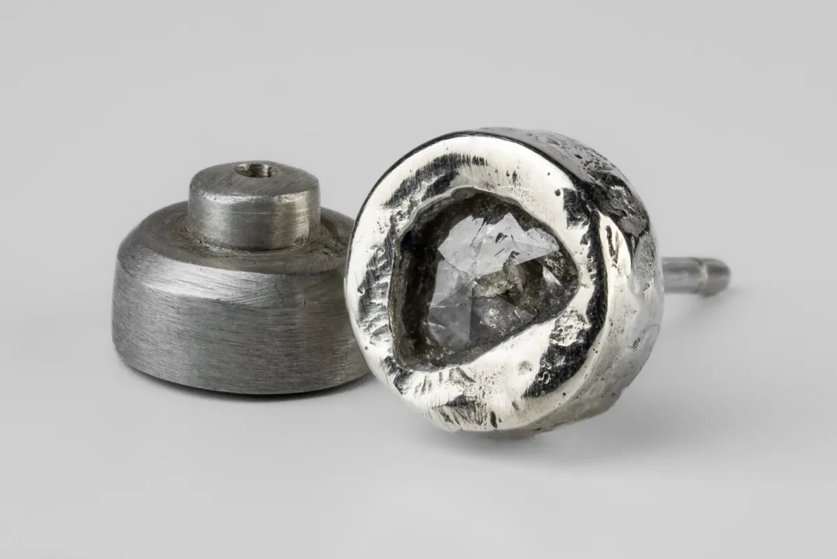 Stud Earring (Fuse, 0.2 CT, Tiny Faceted Diamond Slab, DA10KW+FCDIA) sold by Parts of Four