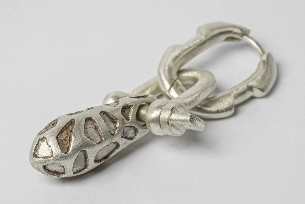 Deco Earring (Extra Small Link, Chrysalis Charm Var., Mega Pavé, MA+DIA) sold by Parts of Four