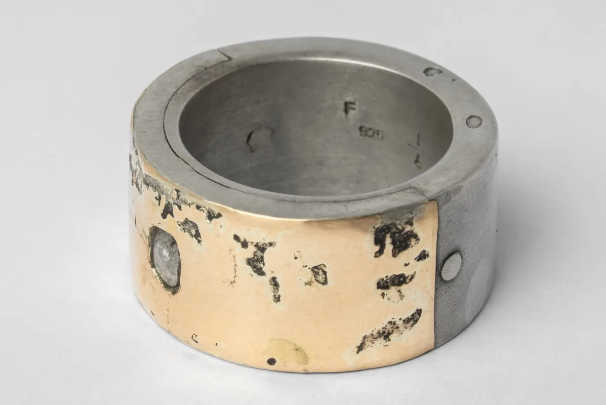 Sistema Ring (Fuse, 0.2 CT, Tiny Faceted Diamond Slab, 12mm, DA18K+FCDIA) sold by Parts of Four