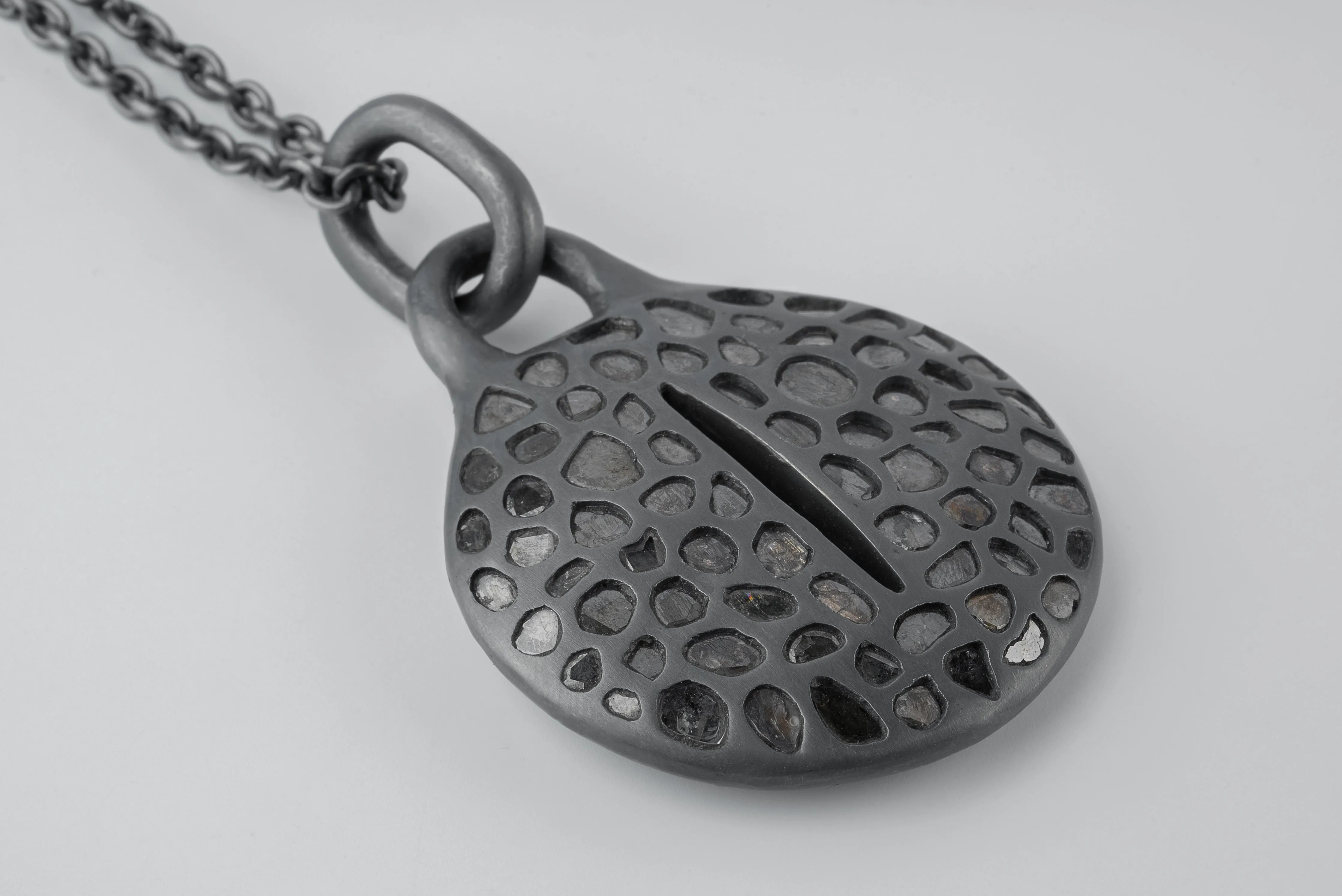 Disk Necklace (45mm, Slit, Mega Pavé, KA+DIA) sold by Parts of Four