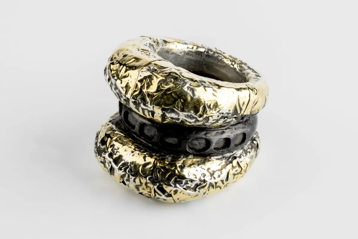 Stack Ring (Mountain Spacer, Fuse Mega Pavé, KA+DA18K+DIA) sold by Parts of Four