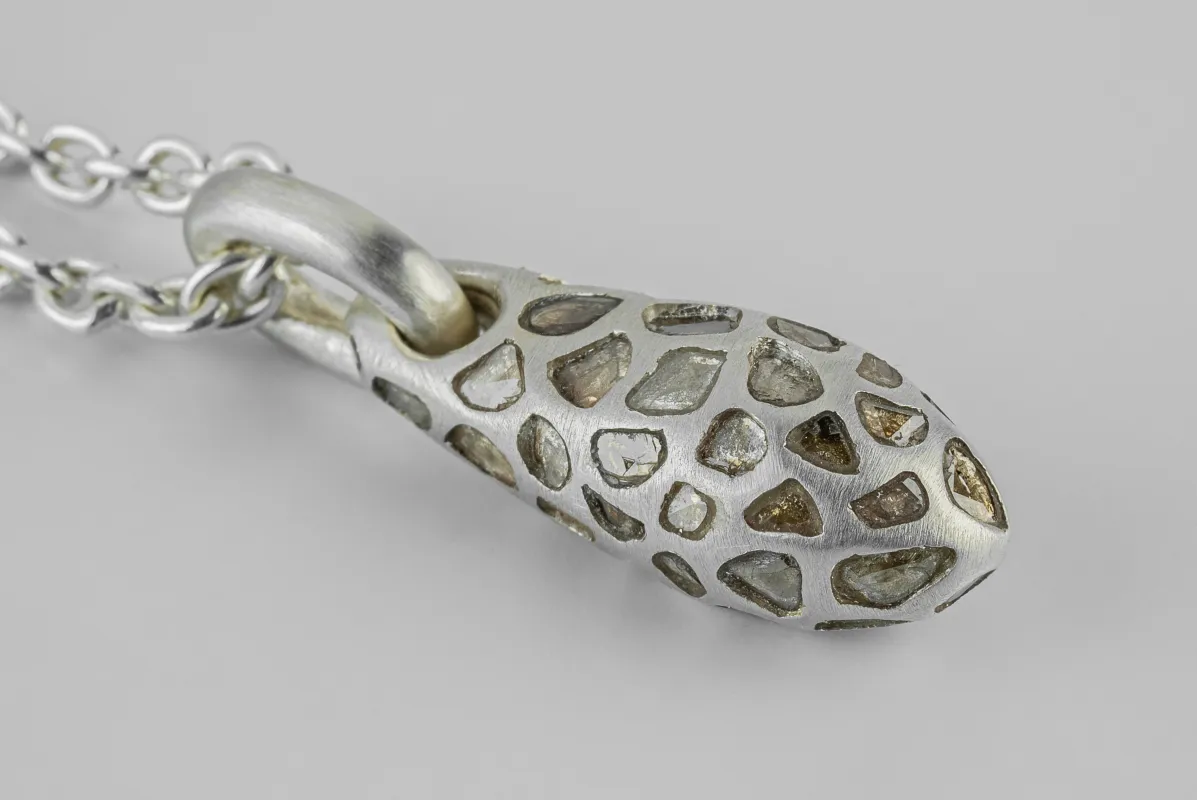 Chrysalis Necklace (Nympha, Mega Pavé, No.1, MA+DIA) sold by Parts of Four